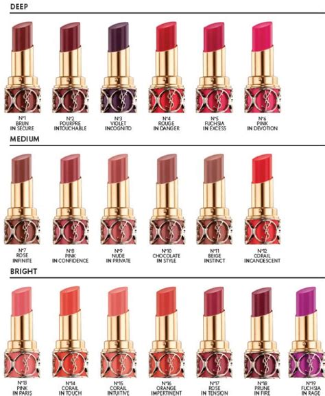 boots yves saint laurent lipstick|ysl lipstick color chart.